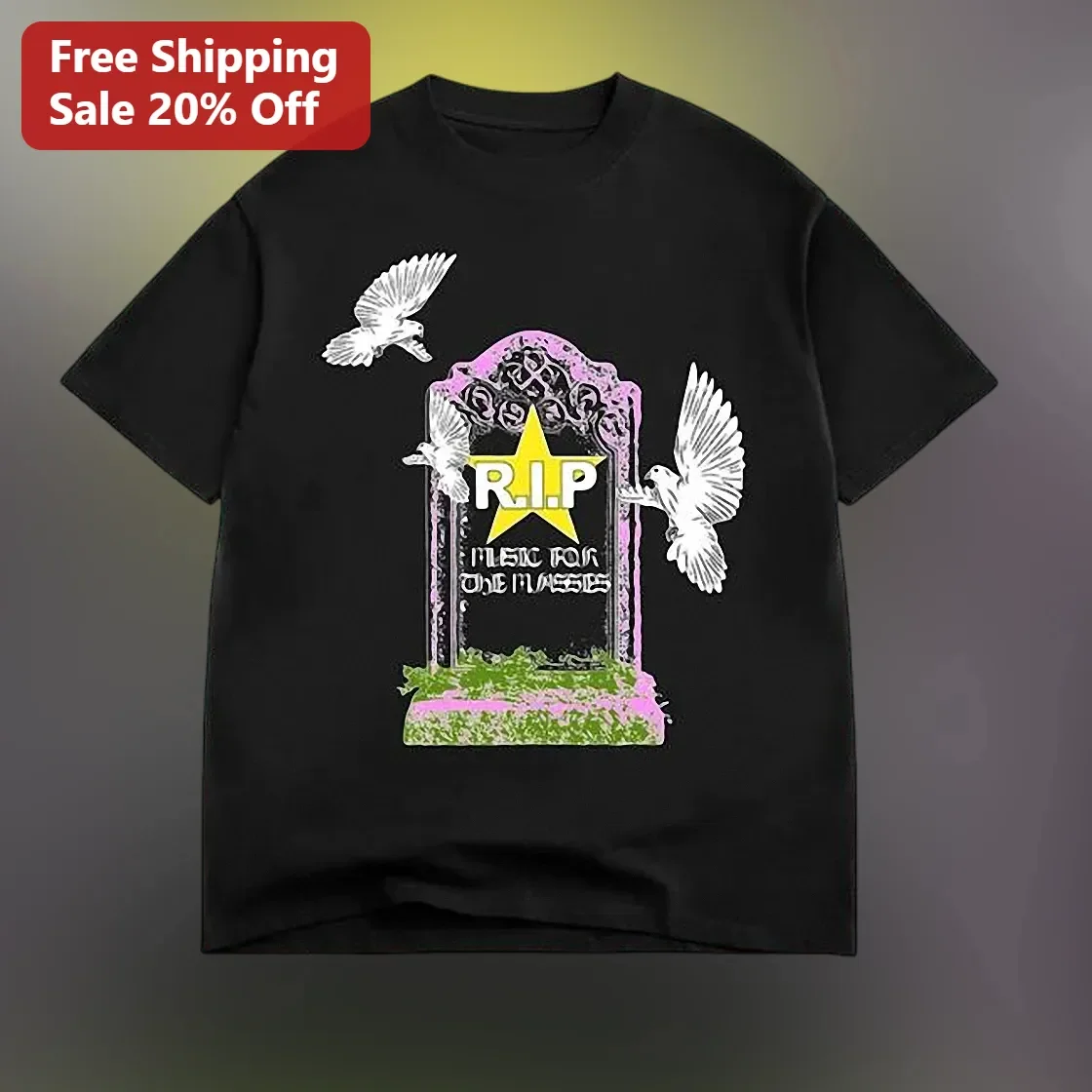R.I.P MUSIC FOR THE MASSES Graphic Tee Music Fan Memorial Shirt