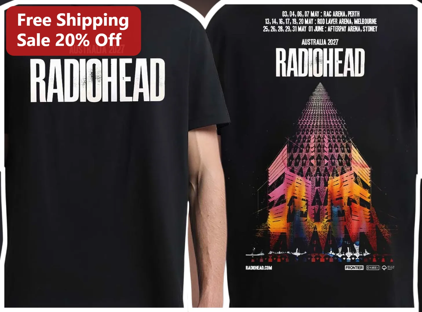 Radiohead Australia 2027 Tour Graphic Tee