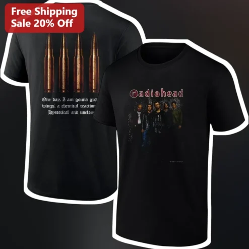 Radiohead One Day I Am Gonna Grow Wings Hysterical And Useless Lyrics Tee