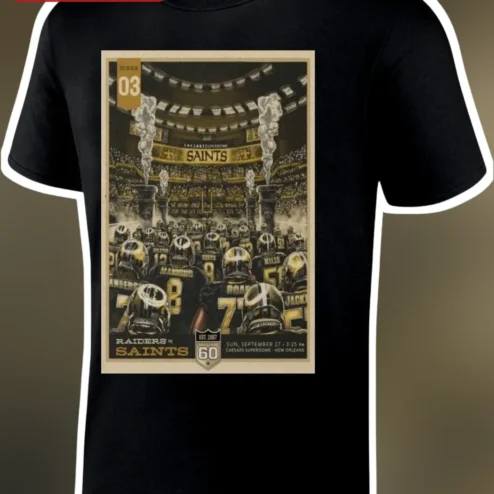 Raiders vs Saints Est. 1967 Vintage NFL Game Day Tee for Men and Women