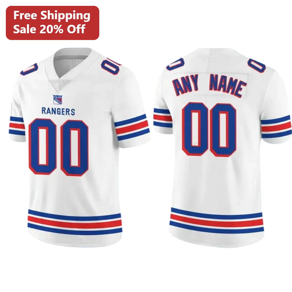 Rangers Custom Football Jersey Personalized Name Number Gift for Men Women Youth Team Sports Fan Gear