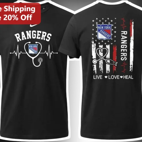 Rangers Live Love Heal Tee NY Rangers Nurse Gift Hockey Doctor Stethoscope Heart Apparel