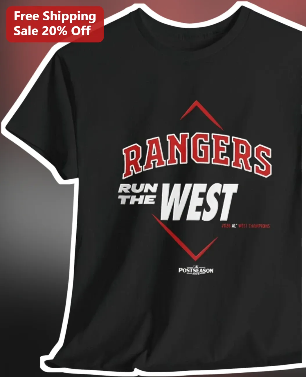 Rangers Run The West Texas Baseball Fan Tee