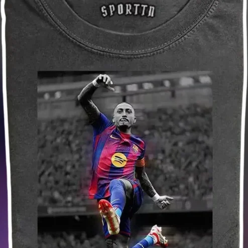 Raphinha Bicycle Kick Graphic Tee FC Barcelona Brazil Soccer Fan Shirt