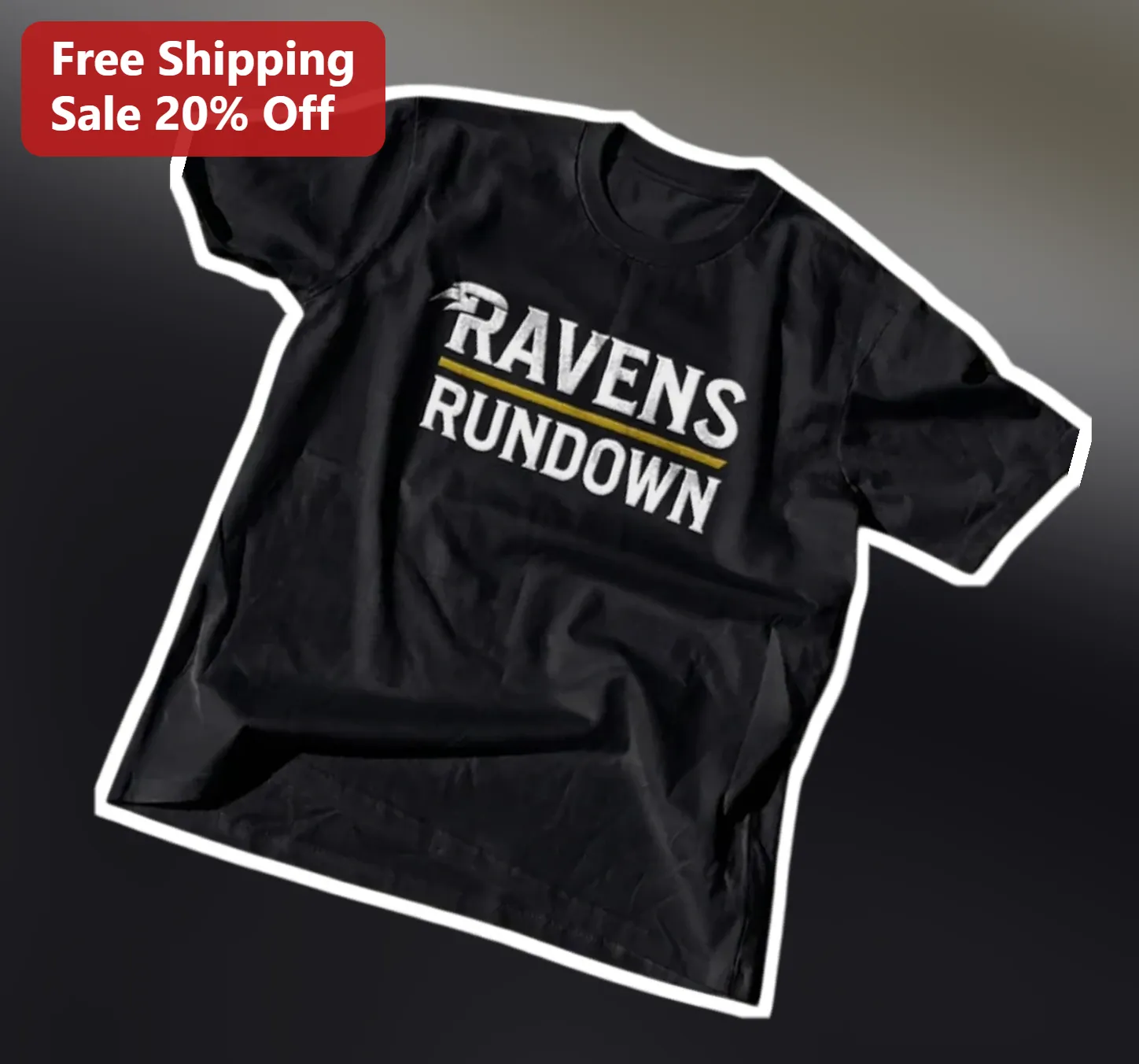 Ravens Rundown Vintage Distressed Baltimore Ravens Football Fan Tee