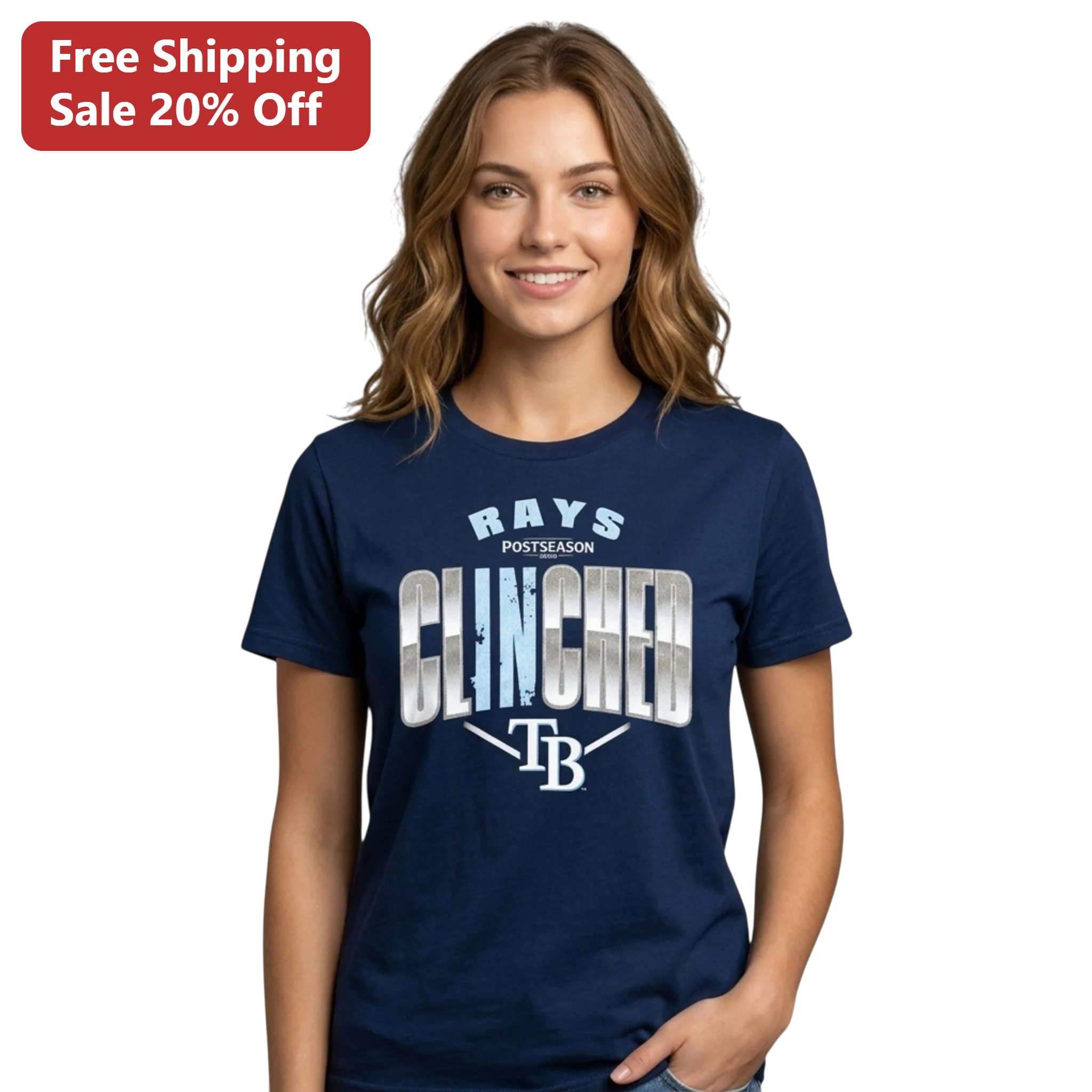 Rays Postseason Clinched Tee Tampa Bay Rays Baseball Fan Gear Navy Blue Cotton Shirt