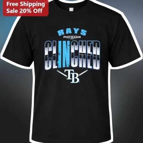 Rays Postseason Clinched Tee Tampa Bay Rays Baseball Fan Gift Black Shirt