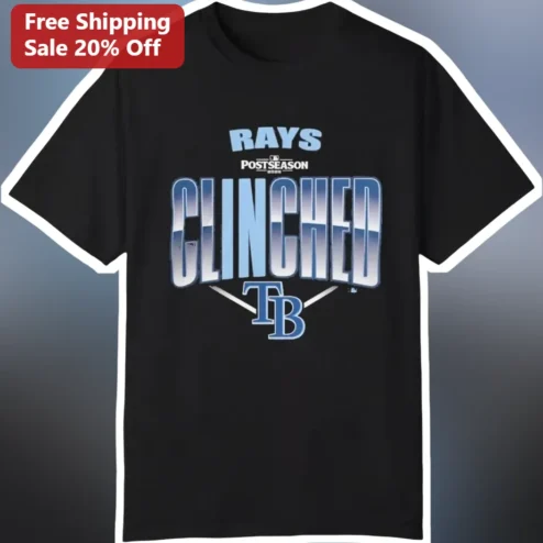 Rays Postseason Clinched Tee Tampa Bay Rays Playoff Bound Graphic Shirt for Baseball Fans
