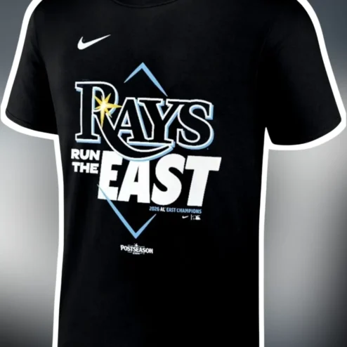 Rays Run The East 2026 AL East Champions Graphic Tee Tampa Bay Rays Baseball Fan Shirt
