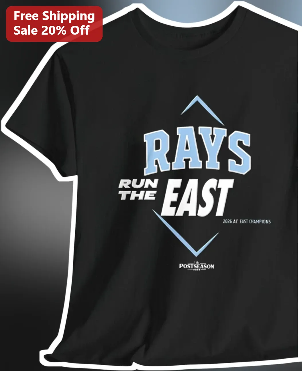 Rays Run The East Postseason Core Tee Tampa Bay Rays Fan Gear Baseball Shirt