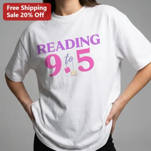 READING 9 to 5 Tee, Dolly Parton Inspired Book Lover Shirt, Funny Reading Gift for Librarians Teachers and Bookworms