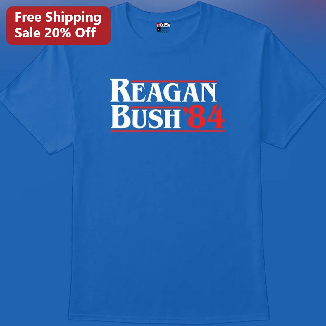 Reagan Bush '84 Tee Vintage 1984 Ronald Reagan Presidential Campaign Retro Political Gift for Men Women