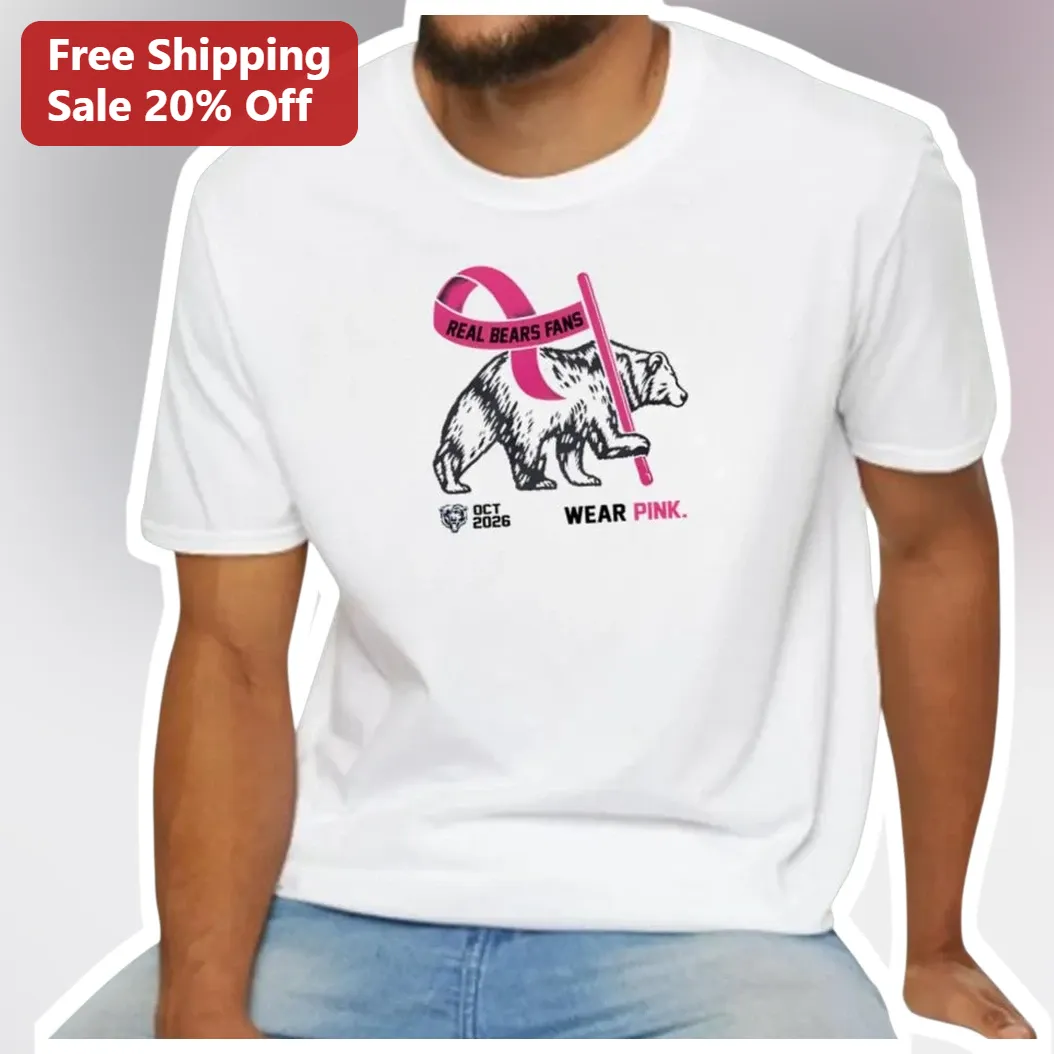 Real Bears Fans Wear Pink Tee Breast Cancer Awareness Month Chicago Bears Fan Gift