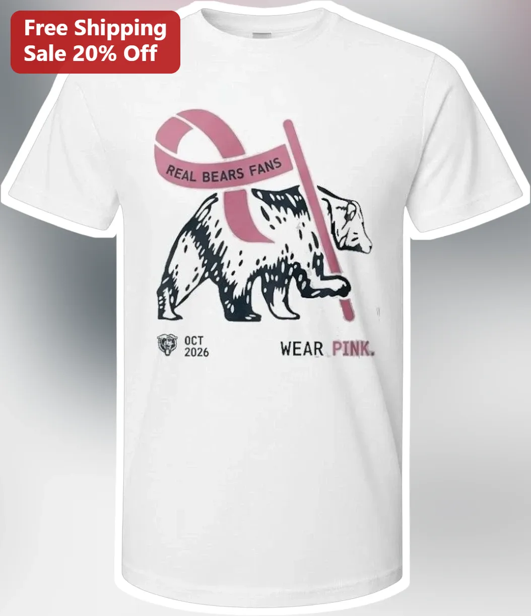 Real Bears Fans Wear Pink Tee Chicago Bears Breast Cancer Awareness Gift