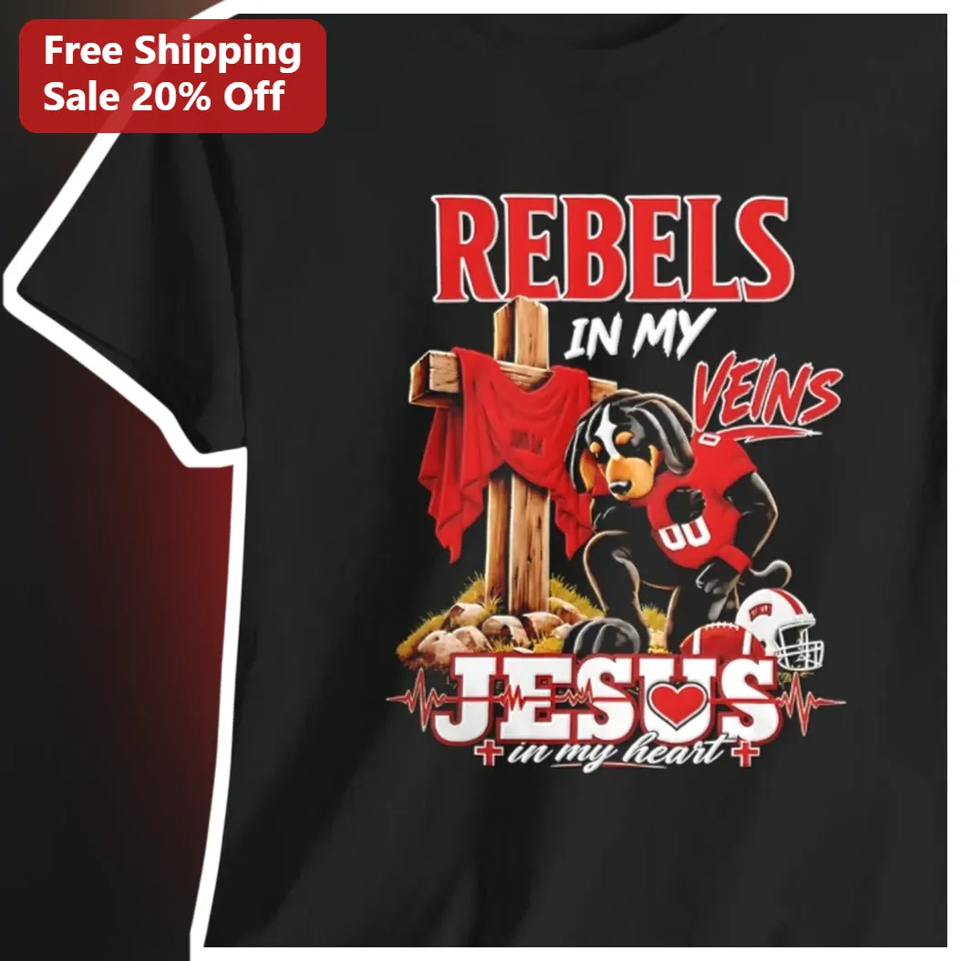 Rebels In My Veins Jesus In My Heart Christian Football Tee