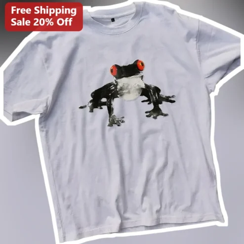 Red-eyed Tree Frog Watercolor Graphic Tee for Nature Lovers