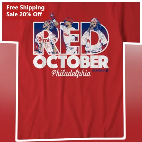 Red October Philadelphia Phillies Tee Bryce Harper Baseball Fan Gift