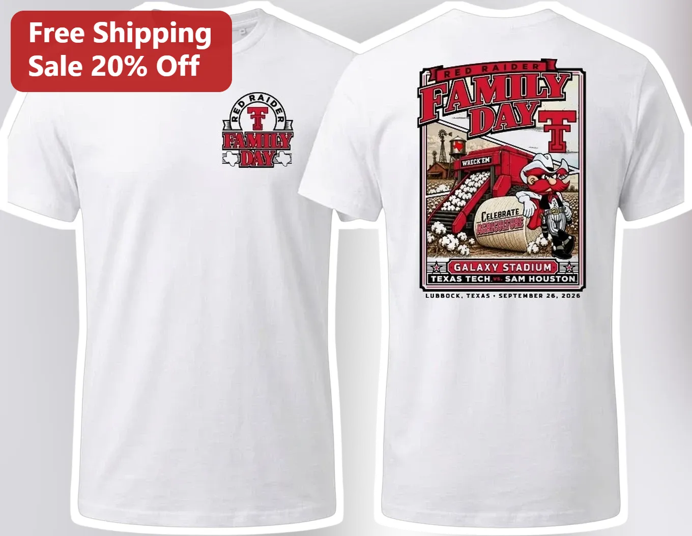 Red Raider Family Day Wreck Em Celebrate Agriculture Tee