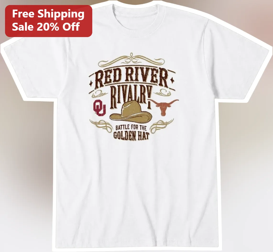 Red River Rivalry Battle for the Golden Hat Vintage College Football Tee
