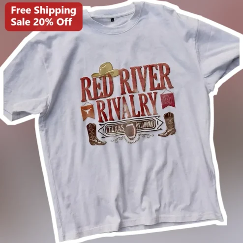 Red River Rivalry Vintage College Football Tee Texas vs Oklahoma Game Day Shirt