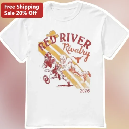 Red River Rivalry Vintage Football Tee OU vs Texas Longhorns Gift