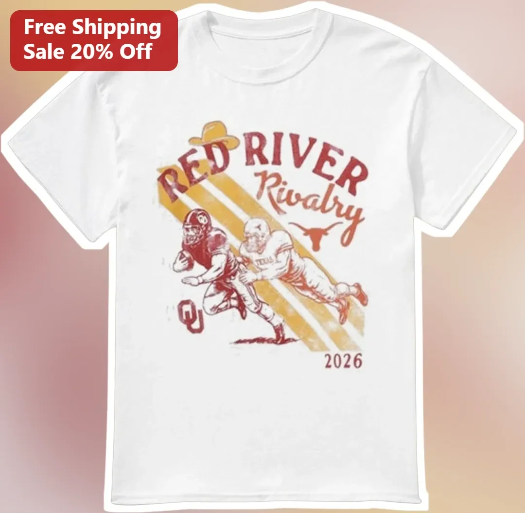Red River Rivalry Vintage Football Tee OU vs Texas Longhorns Gift