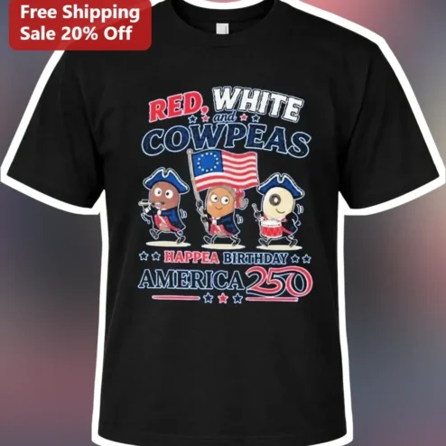 Red White and Cowpeas Happea Birthday America Tee