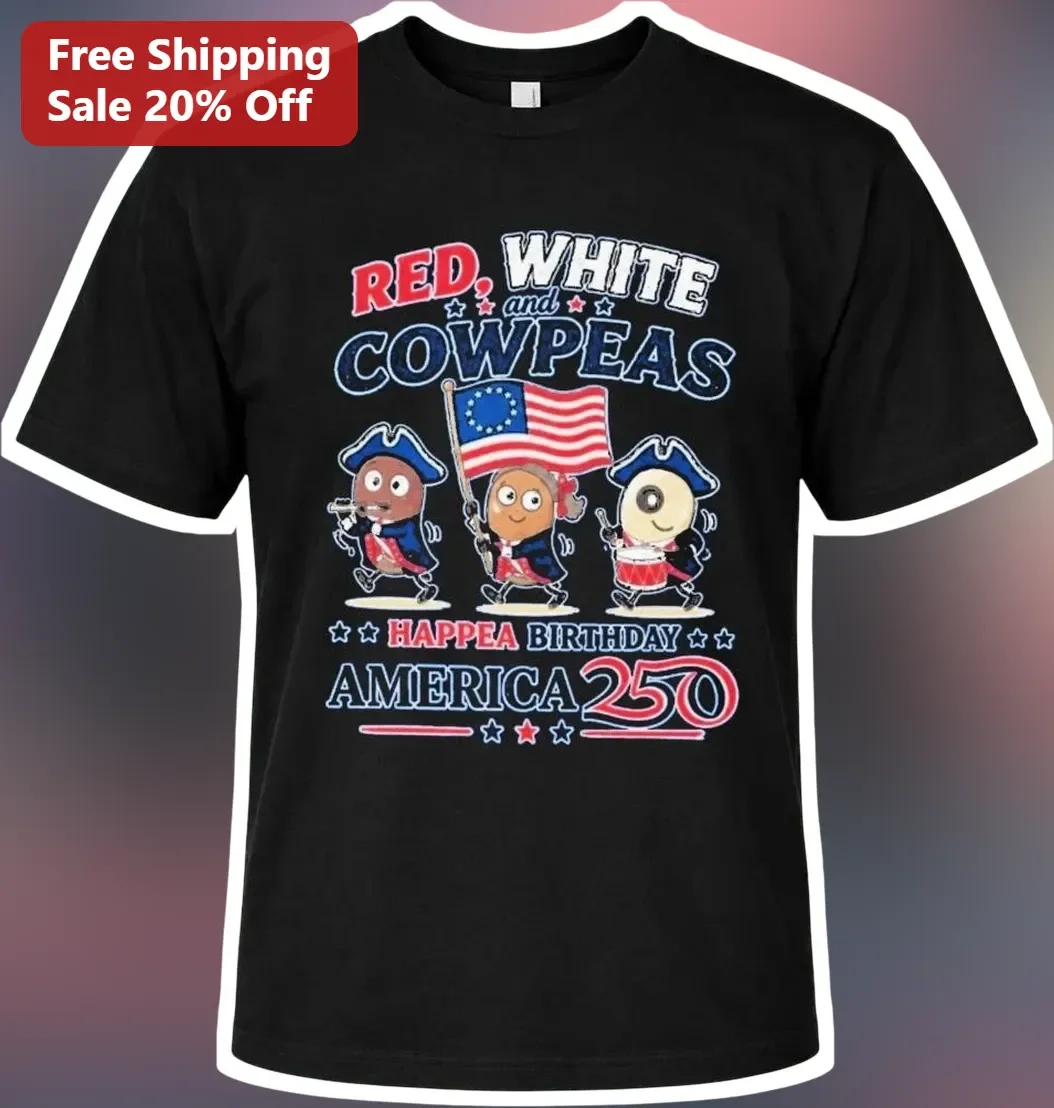 Red White and Cowpeas Happea Birthday America Tee