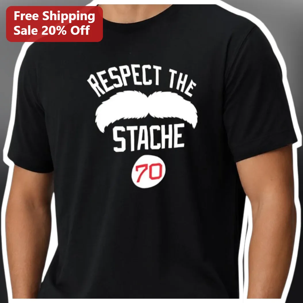 Respect The Stache Tee Men's 70th Birthday Gift Retro Handlebar Mustache Shirt