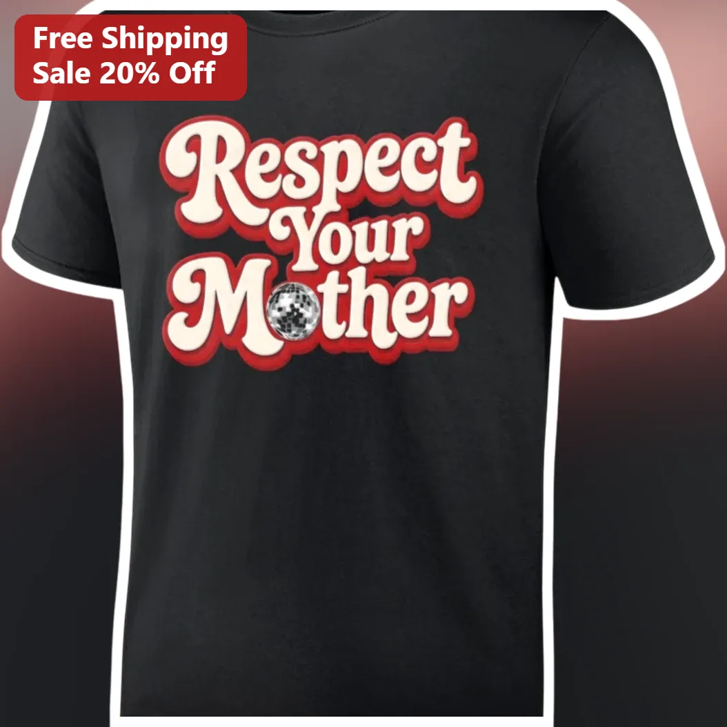 Respect Your Mother Retro Disco Ball Graphic Tee