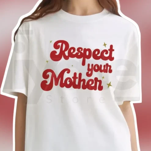 Respect Your Mother Tee Retro Groovy Typography Graphic T-Shirt Gift for Women Fans