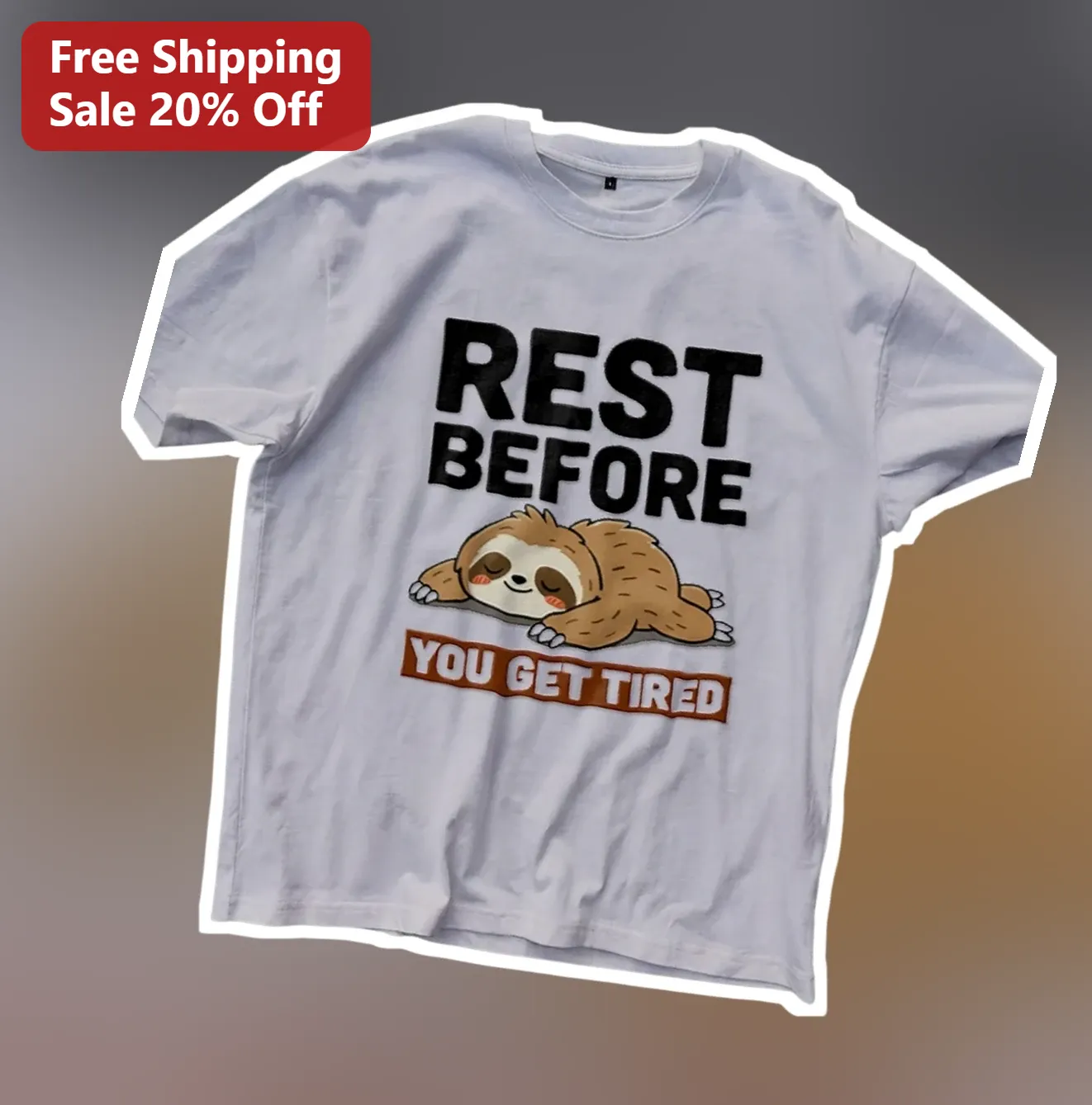 Rest Before You Get Tired Sloth Graphic Tee Self Care Gift for Women
