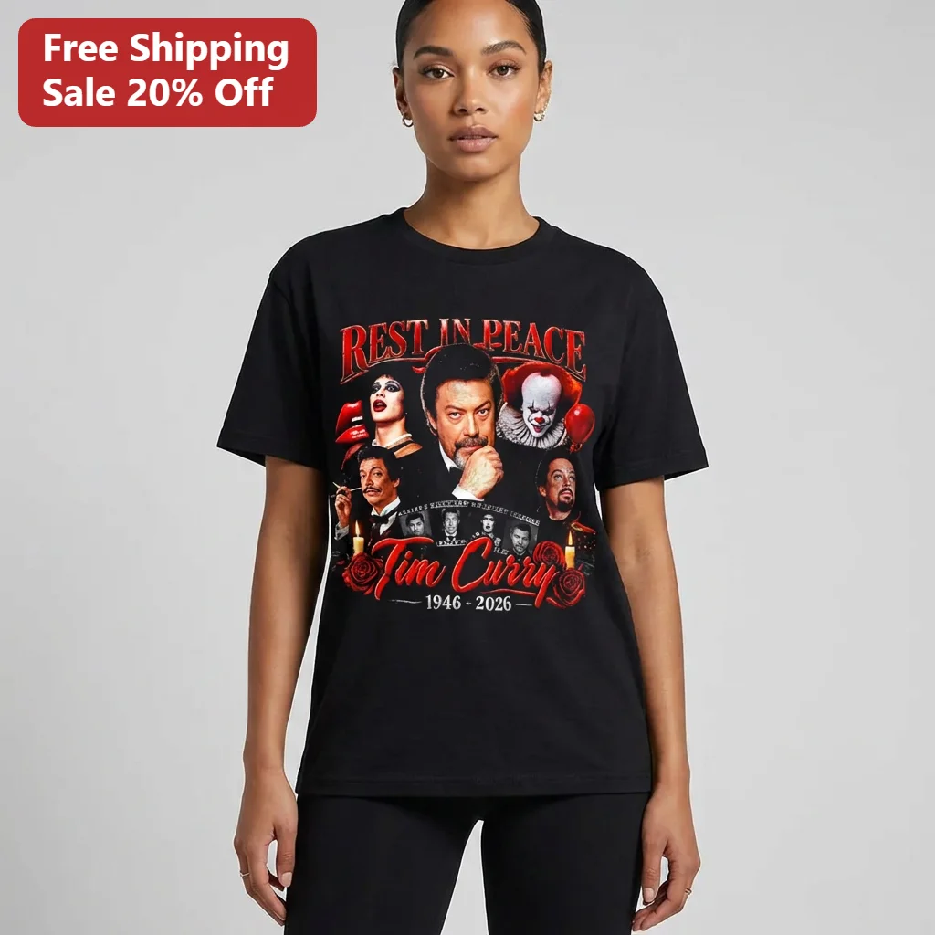 Rest in Peace Tim Curry 1946-2026 Memorial Tee Vintage Tribute Gift for Rocky Horror Pennywise Movie Fans