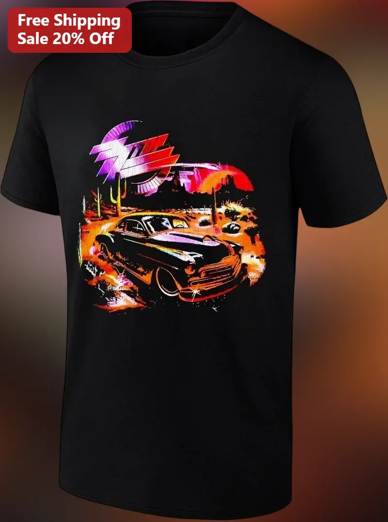 Retro Classic Car Desert Sunset Graphic Tee Vintage Synthwave Hot Rod Style Gift for Men Women
