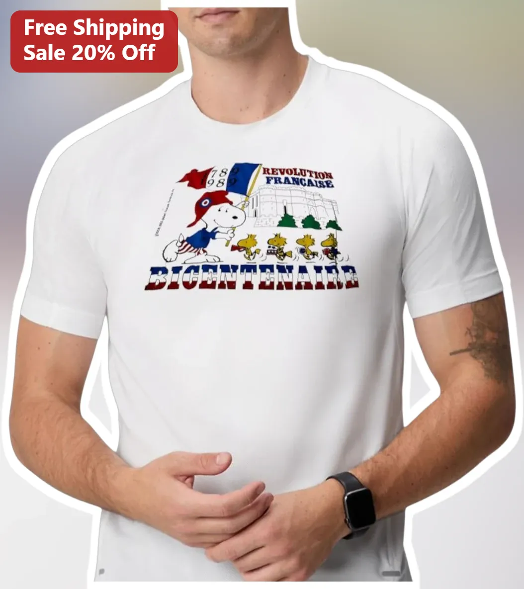 Revolution Francaise Bicentenaire Snoopy Tee French Revolution 1989 Graphic Shirt