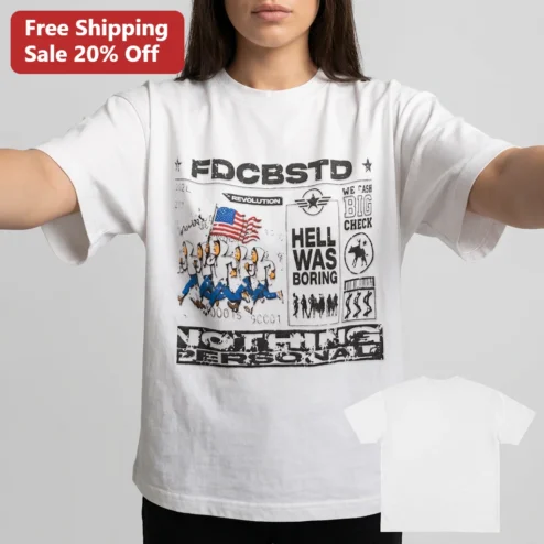 Revolution We Cash Big Check Hell Was Boring Nothing Personal Edgy Streetwear Graphic Tee
