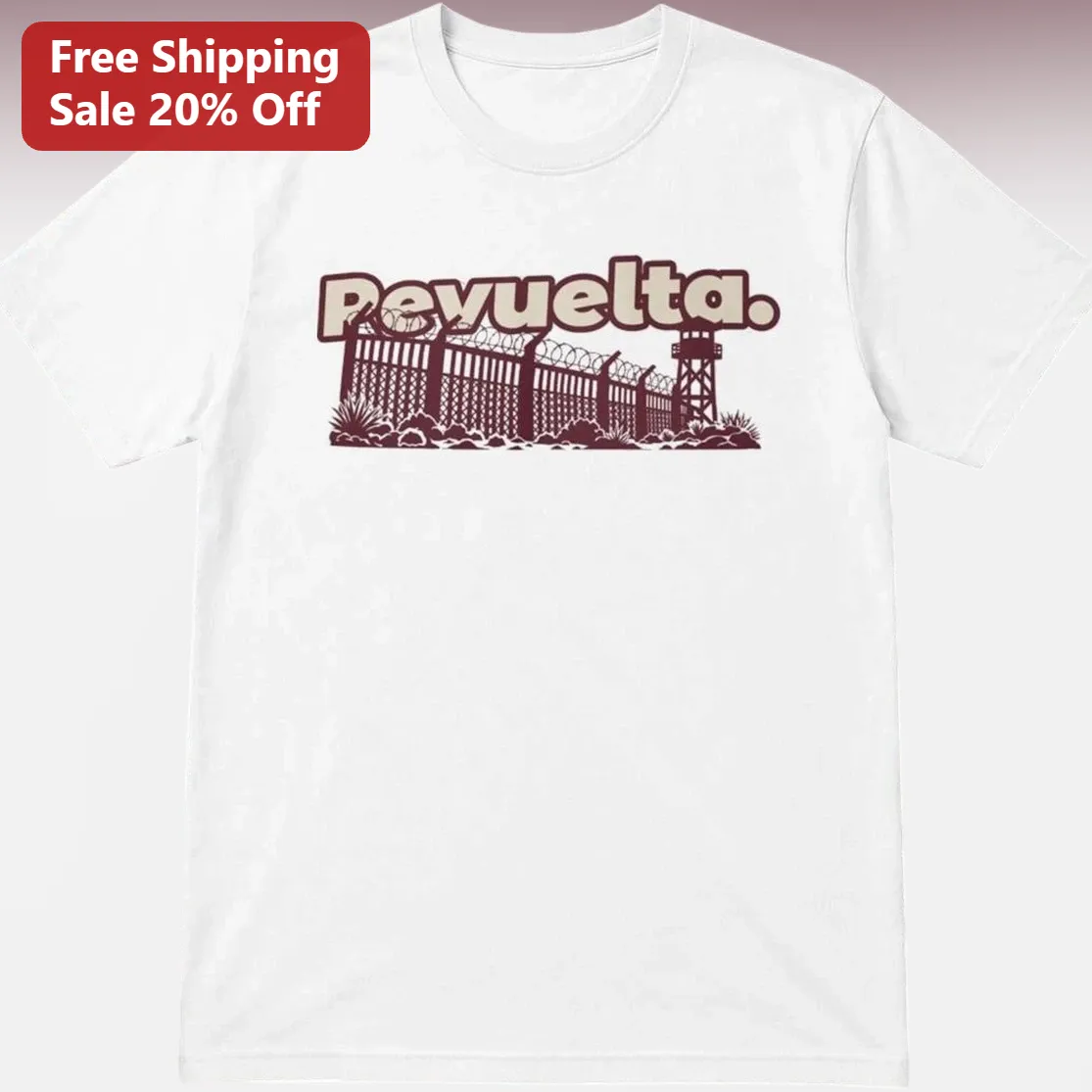 Revuelta Tee Political Protest Graphic Tee, Fence and Guard Tower Activism Shirt Gift for Men Women