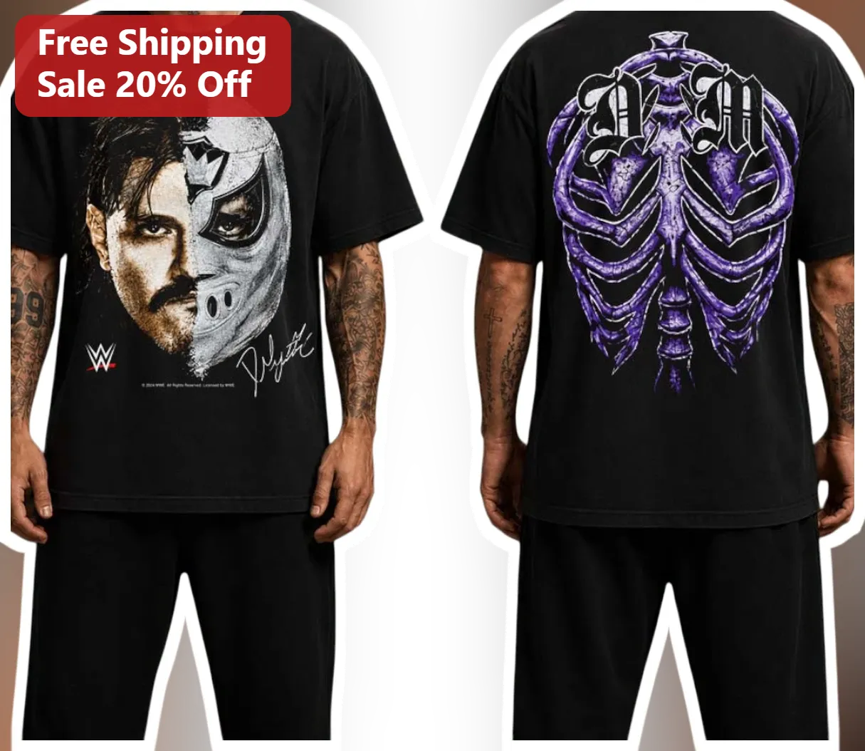 Rey Mysterio Mask and Signature Graphic Tee for Wrestling Fans
