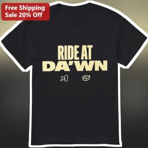 Ride At Dawn Fishing Tee Funny Angler Gift for Men Bass Fisherman Apparel