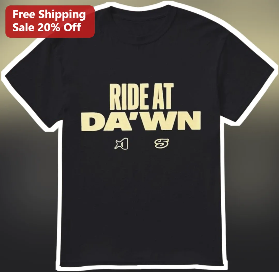 Ride At Dawn Fishing Tee Funny Angler Gift for Men Bass Fisherman Apparel