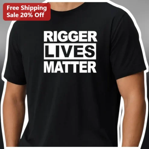 Rigger Lives Matter Tee Men Industrial Crane Operator Gift Black Cotton Shirt