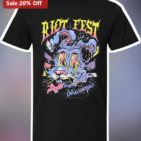 Riot Fest Chicago Tee 2026 Psychedelic Skull Music Festival Merch