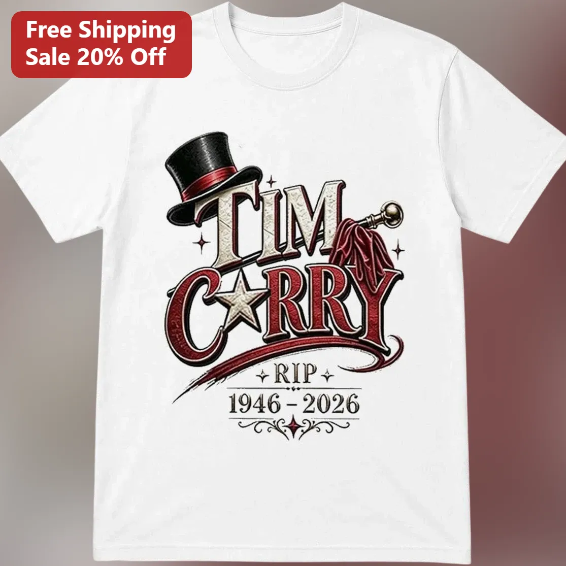 RIP 1946-2026 Tim Curry Memorial Tribute Tee, Top Hat And Cane Stage Legend Gift For Fans