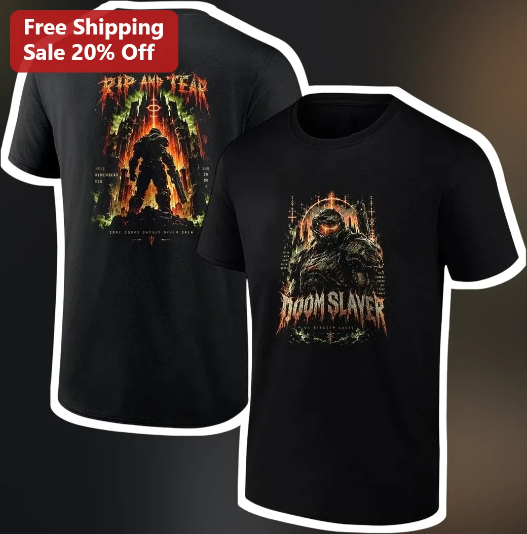 Rip And Tear Doom Slayer Graphic Tee For Gamers