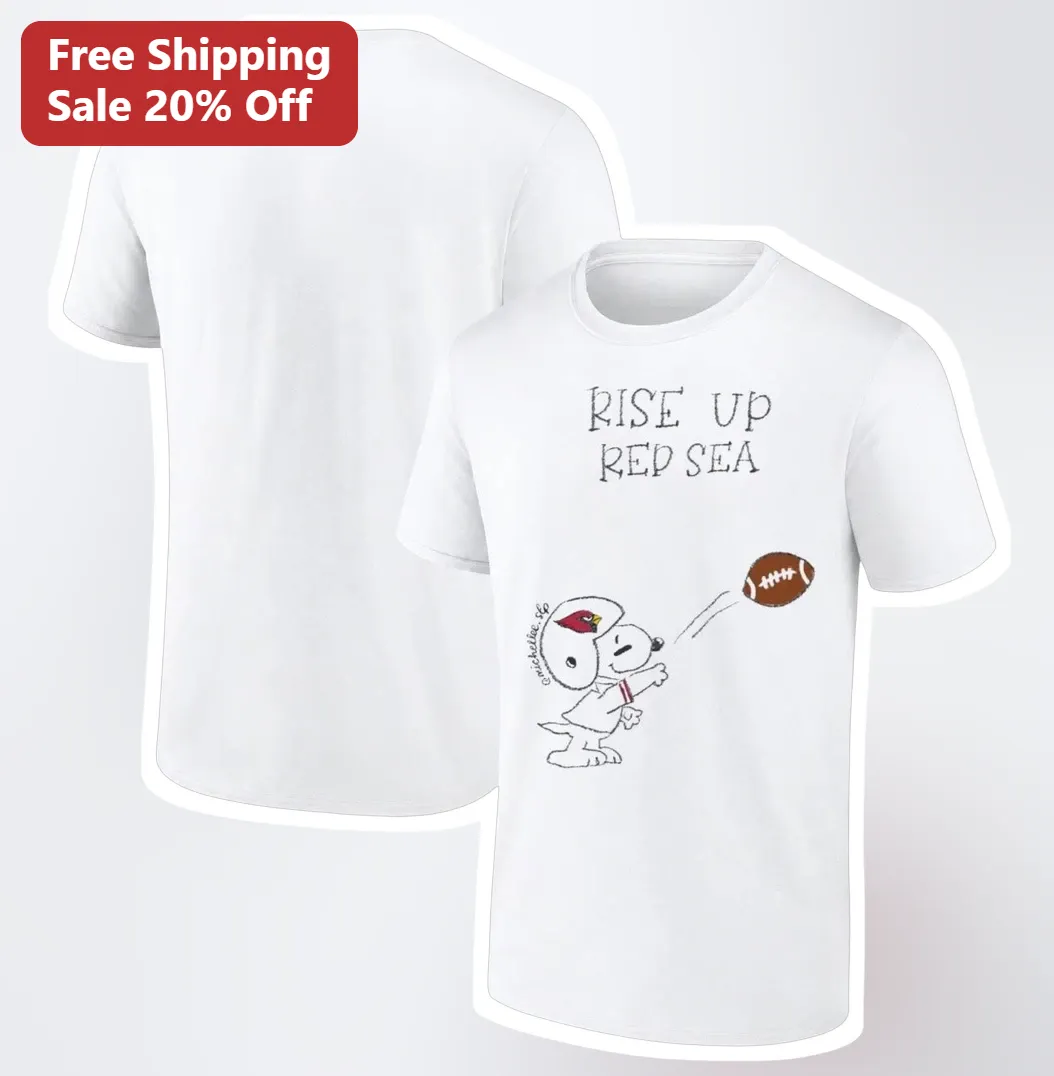 Rise Up Red Sea Snoopy Arizona Cardinals Tee NFL Football Fan Gift
