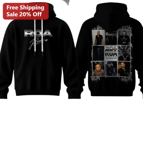 ROA Coleccion De Fotos El Roa Signature Hoodie Urban Reggaeton Fan Merch