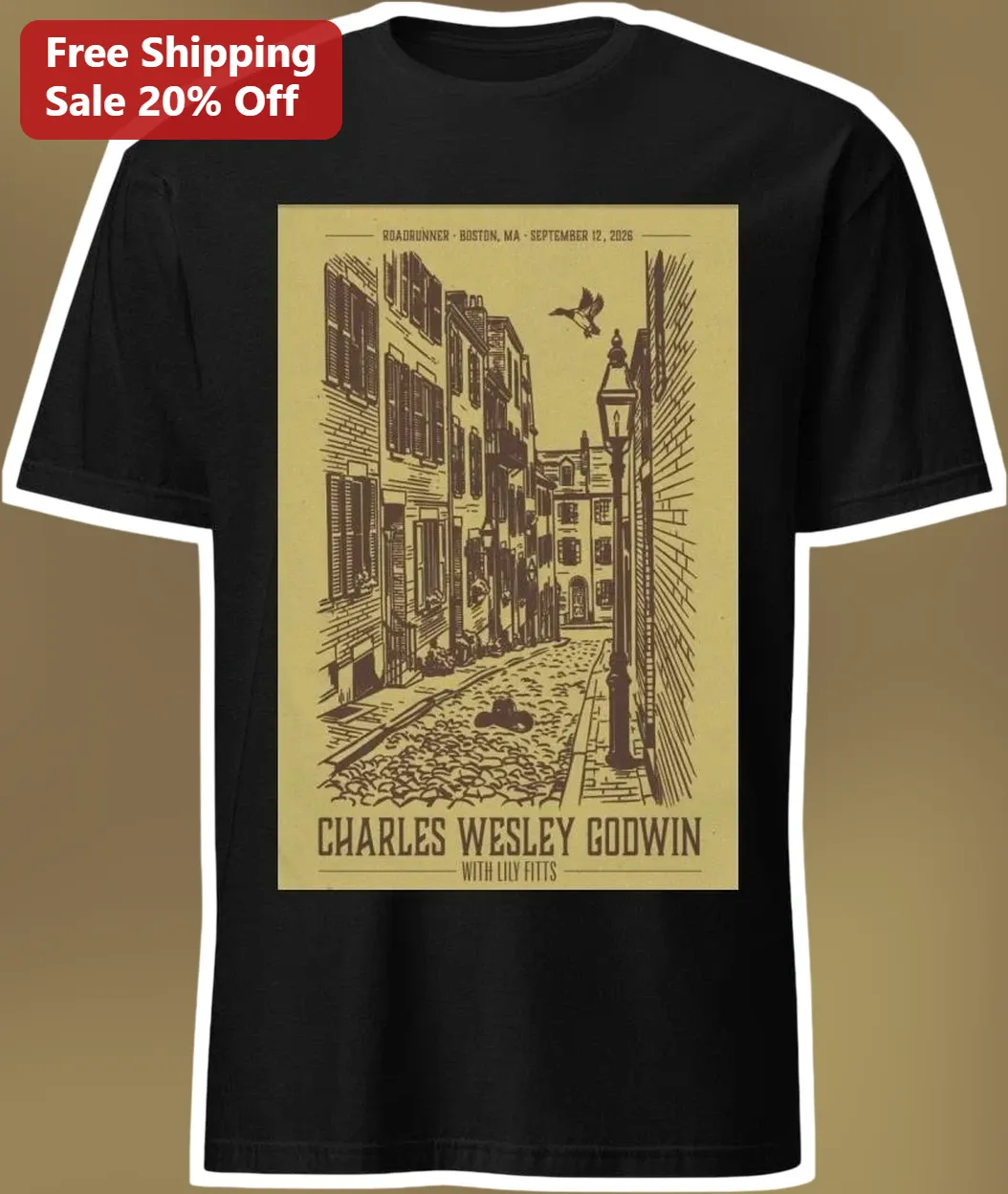 Roadrunner Boston Tee Vintage Concert Poster Graphic Shirt for Music Fans