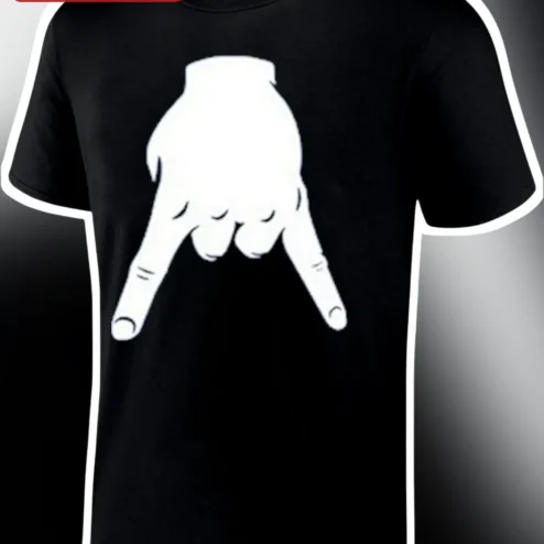 Rock On Hand Sign Graphic Tee for Men Women Heavy Metal Music Fans