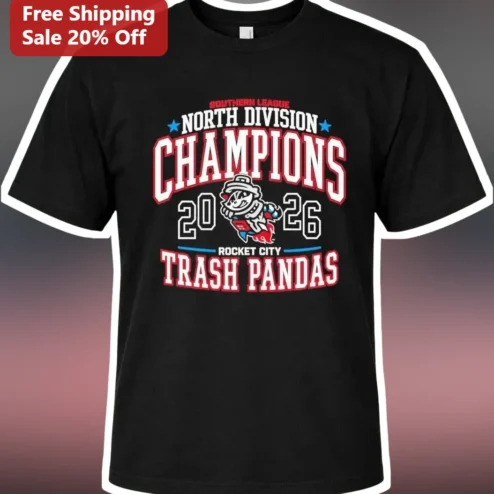Rocket City Trash Pandas Southern League North Division Champions 2026 Baseball Graphic Tee