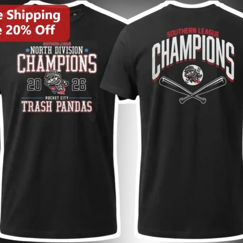Rocket City Trash Pandas Southern League North Division Champions Tee Baseball Fan Gift